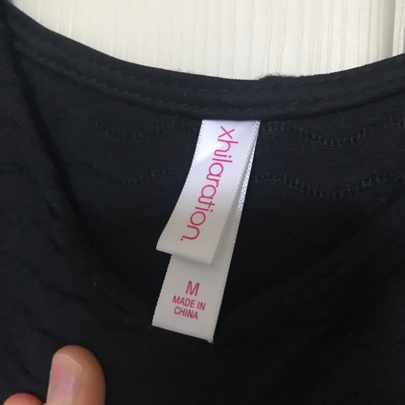 Black Wavy Striped Texture Tank Top Dress size M - Picture 3 of 3